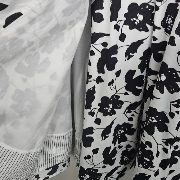 Nicobar White Black Floral Midi Sleeveless V-neck Full Skirt Dress Size … - Picture 6 of 11